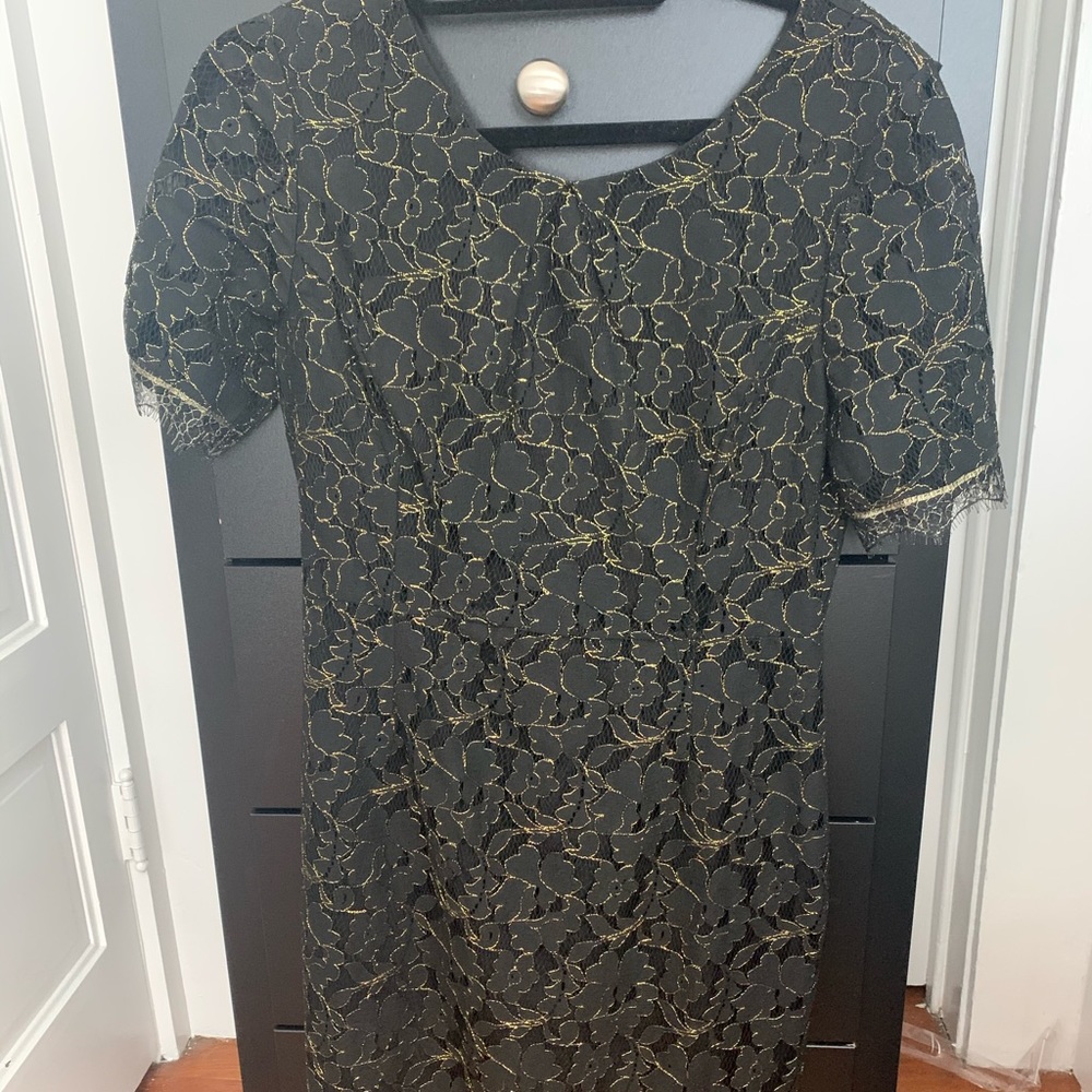 Black with gold accents cocktail dress